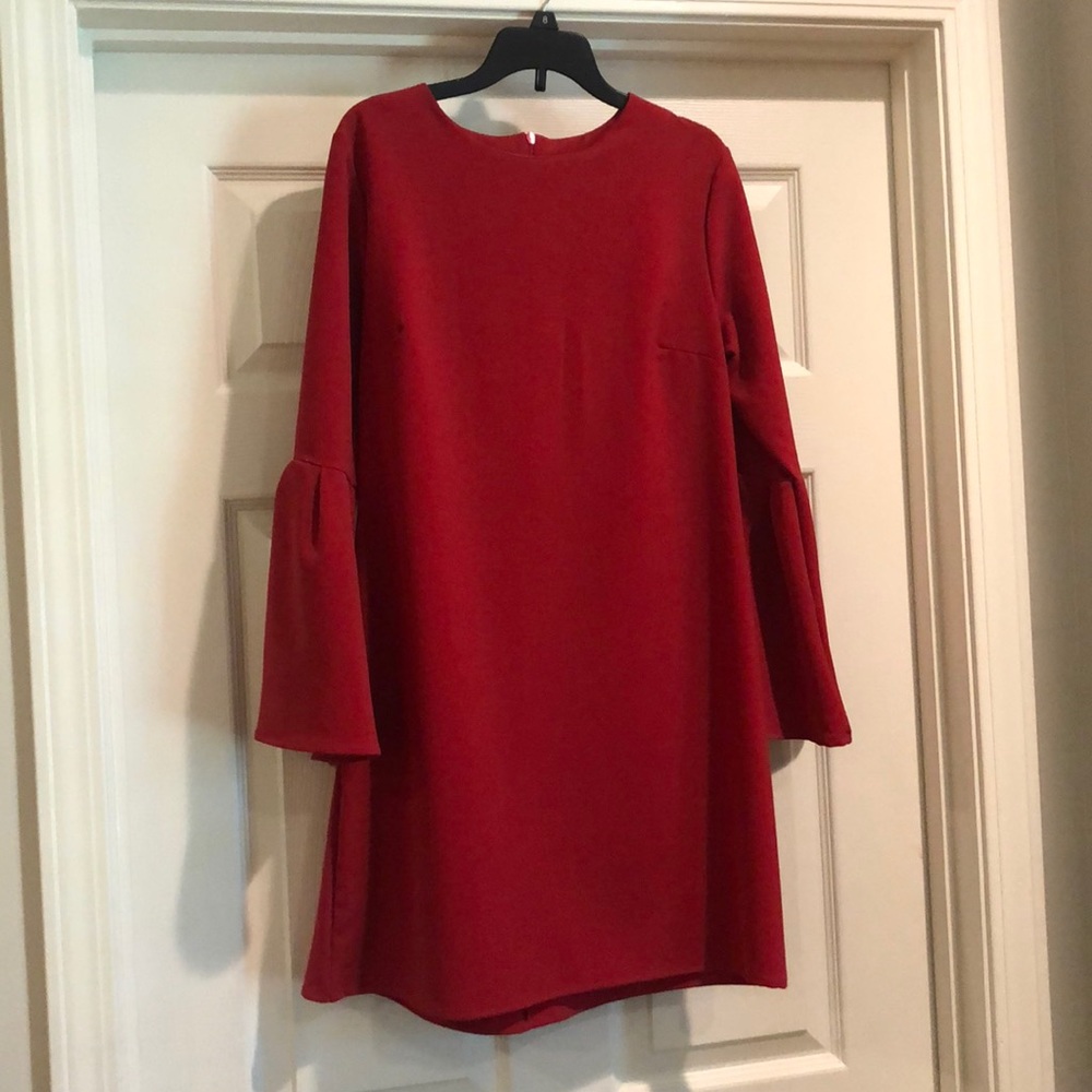 Red Bell Sleeve Dress